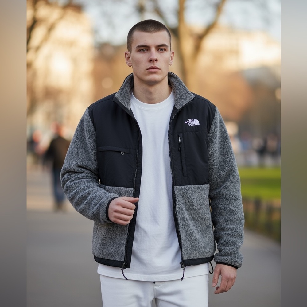 The North Face Grey and Black Performance Fleece Jacket